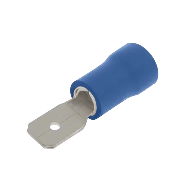 Unicrimp QBPO48M8 100 Blue Male Pushon 4.8mm & .8mm Tab (100 Pack)