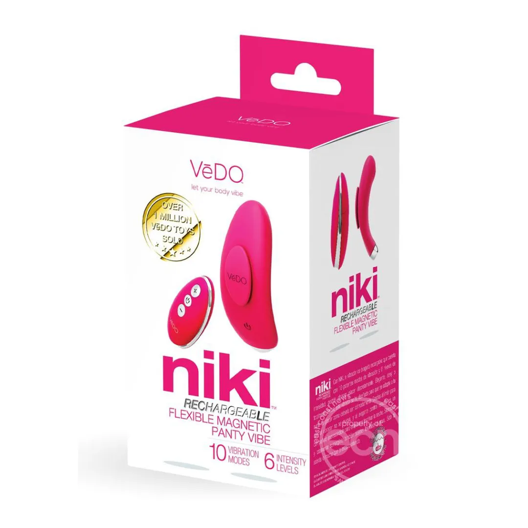 VeDO Niki Rechargeable Silicone Panty Vibrator - Foxy Pink