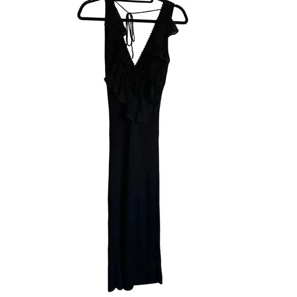 Vintage Arden B Black Beaded Knit Bodycon Midi Dress Size XS NWT LBD Party