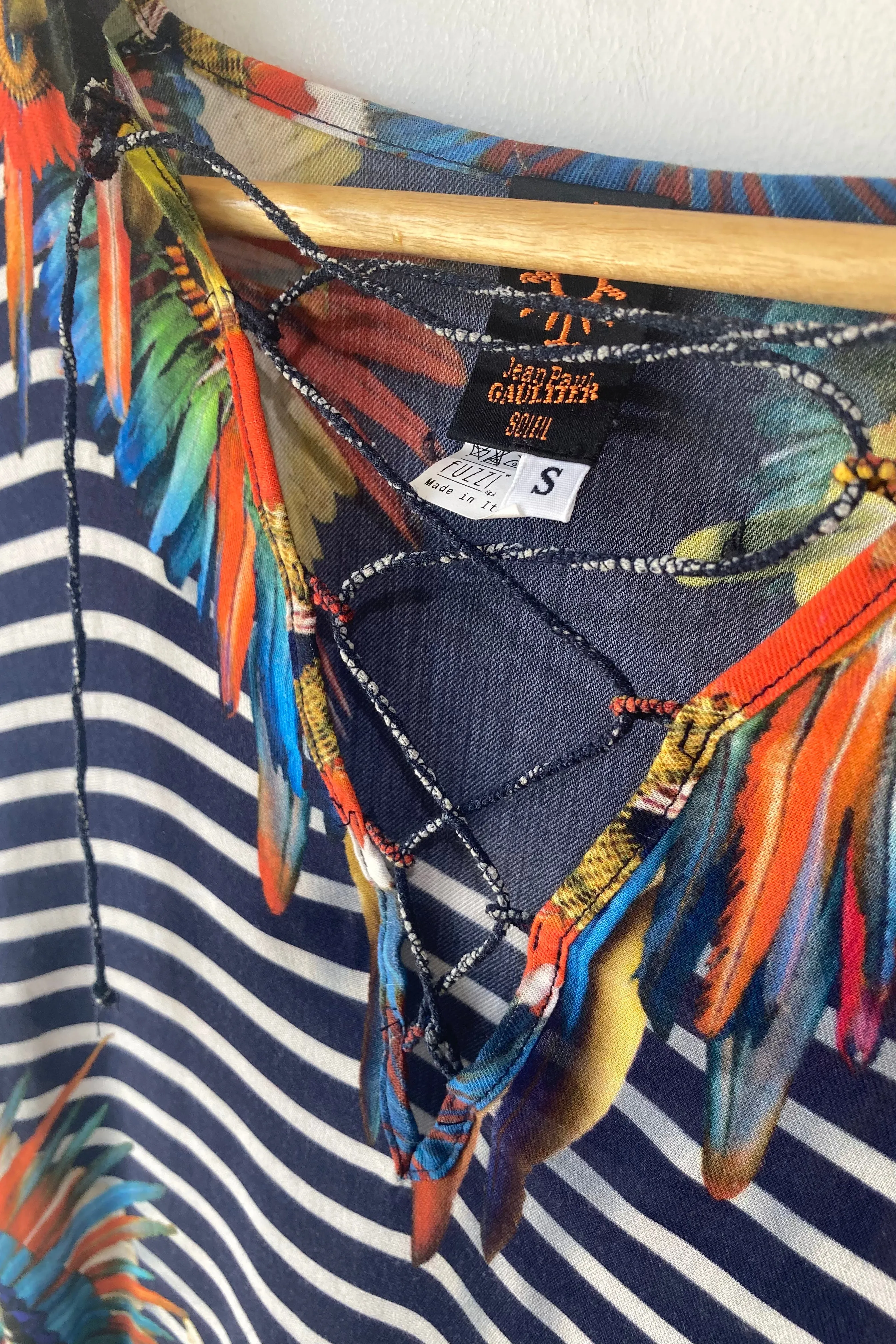 Vintage Jean Paul Gaultier Feather Print Top