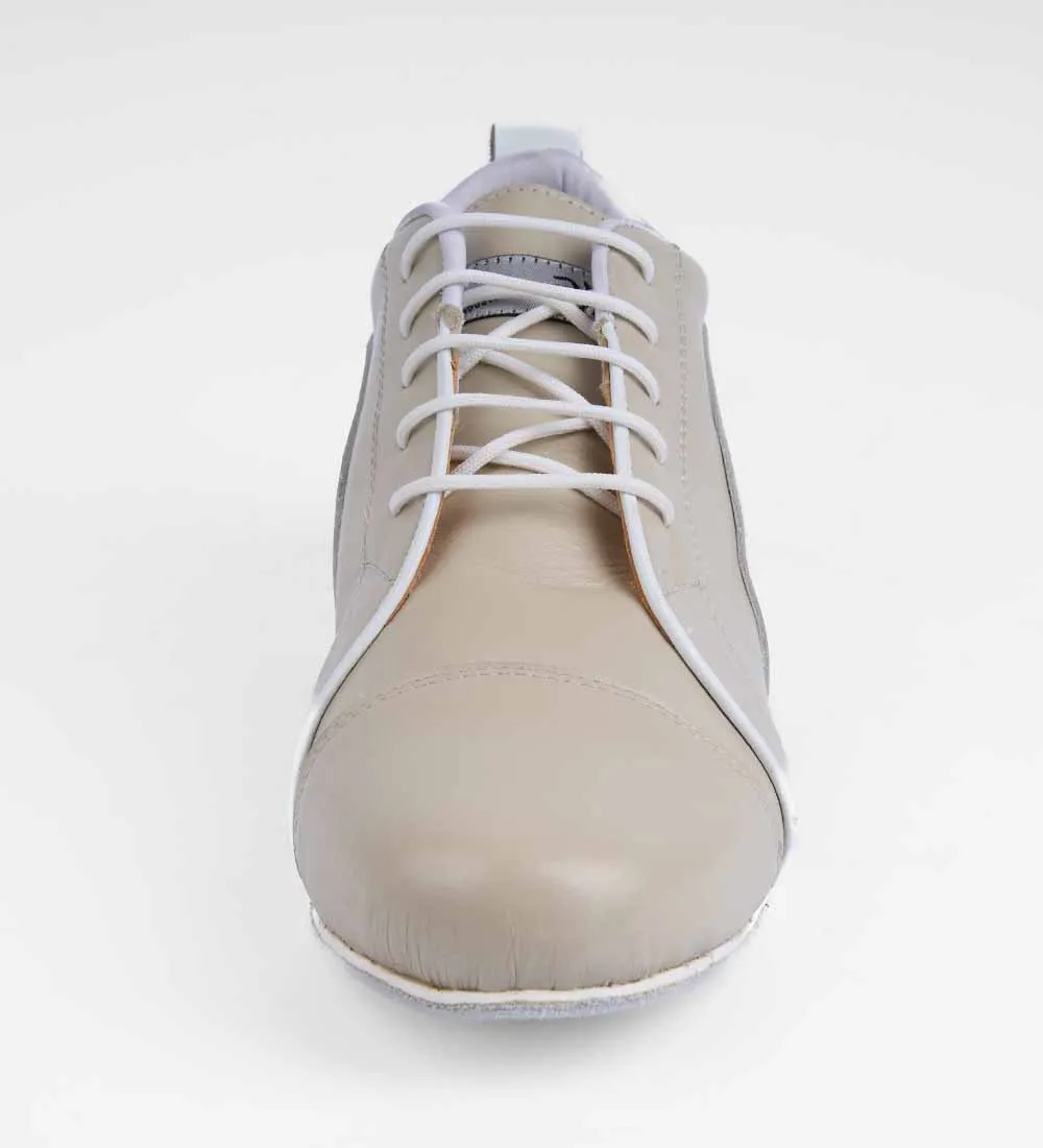 Warm Ivory Premium Leather – Men's Tango Trainer - Arrabal 6002
