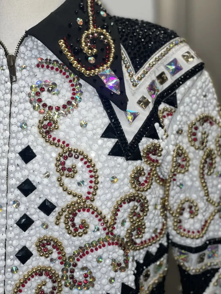 White and Black Bling Western Jacket