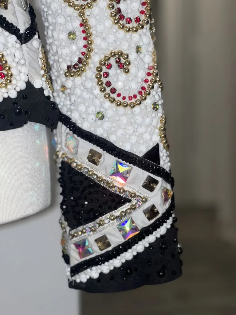 White and Black Bling Western Jacket