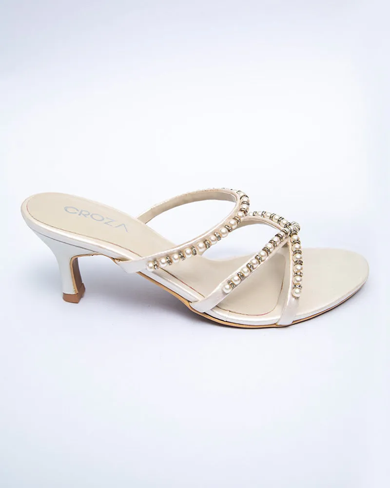 White and Silver Heels
