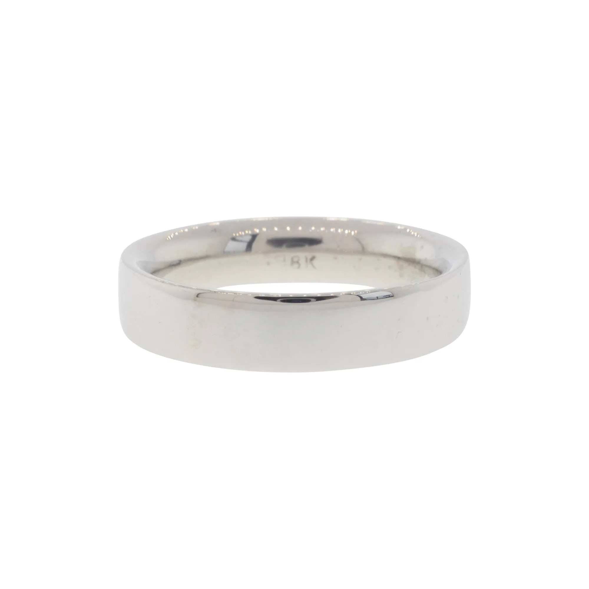 White Gold Comfort Fit Flat Band