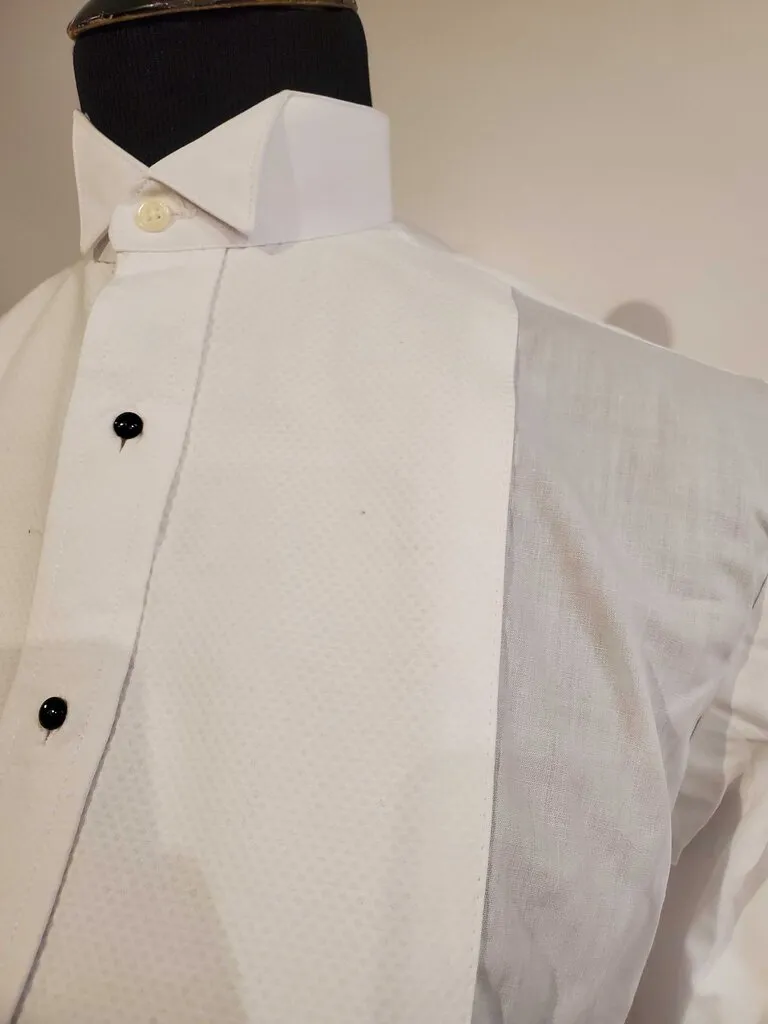 White Pattern Formal Shirt