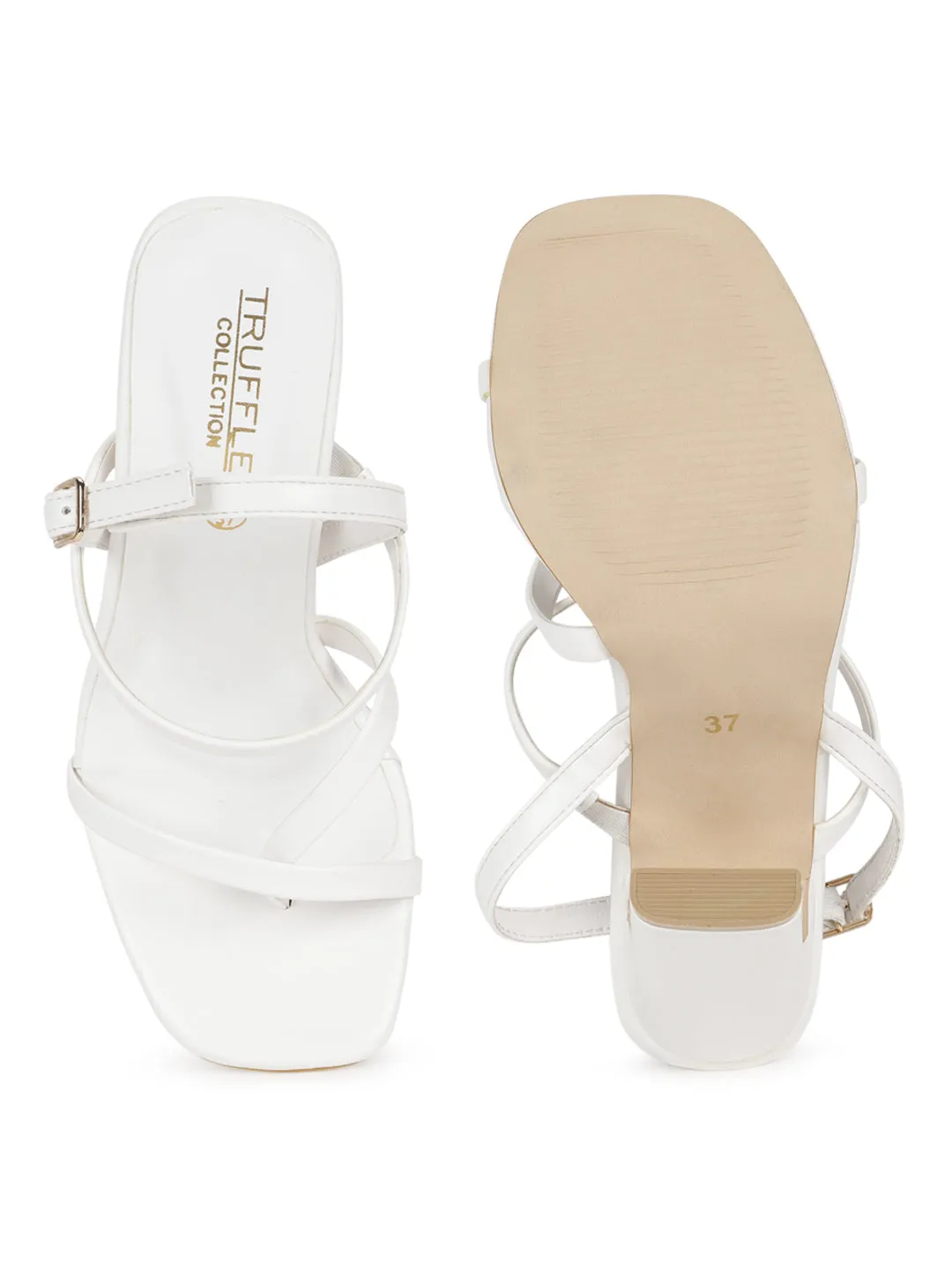 White PU Strappy High Slim Block Sandals (TC-SLC-B-71-WHT)