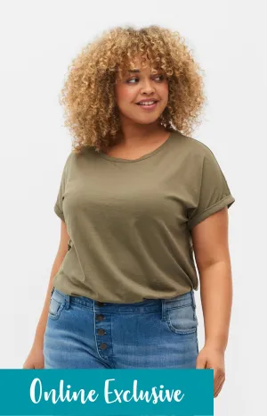 Zizzi Katja T-Shirt in Khaki